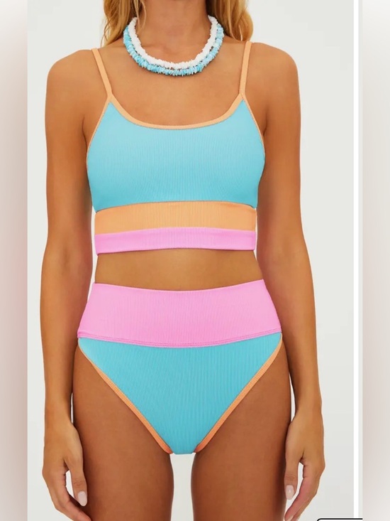 Beach Riot Other - Beach Riot NEW Size M Emmy Colorblock High Waist Bikini Bottoms